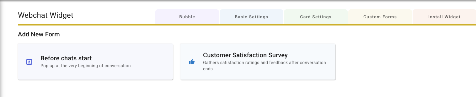 Custom form setting on SeaChat