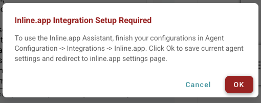 SeaChat | Inline Restaurant Assistant | Staging Settings