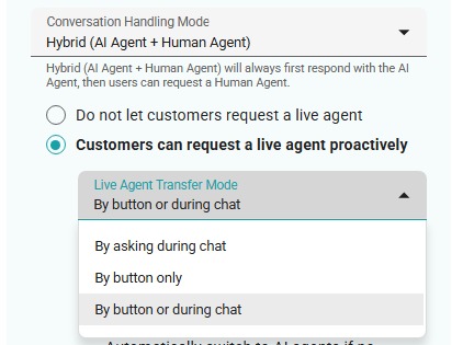 Request Live Agent | SeaChat Live Agent Transfer