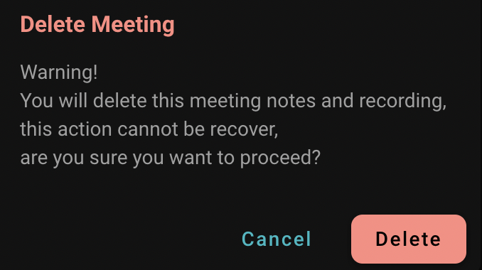 Confirm Delete SeaMeet Meeting