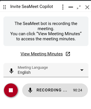 Switch Individual SeaMeet Meeting Recording Language