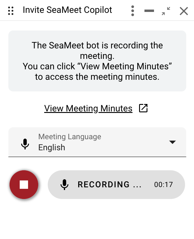 Manual End Meeting Button on Extension