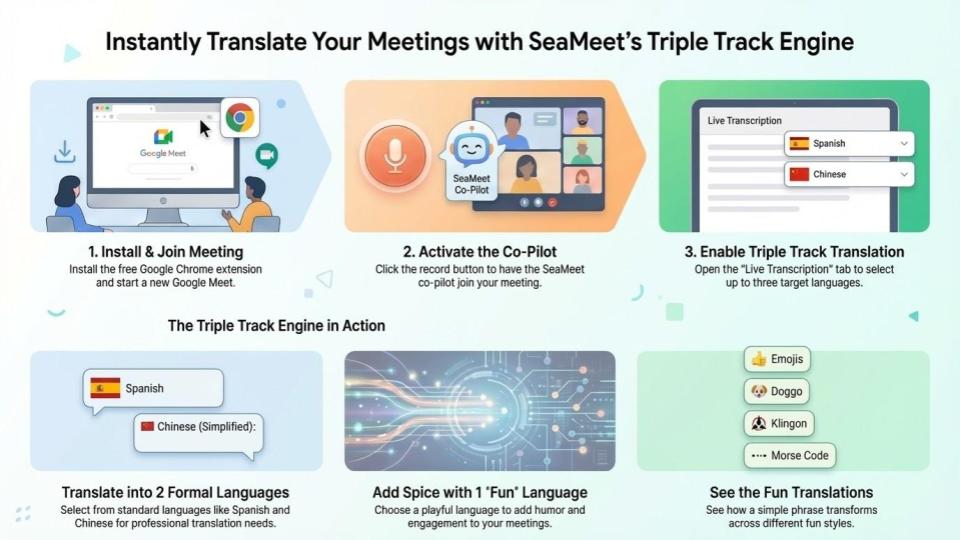 Real-time translation for Google Meet, Microsoft Teams, Zoom