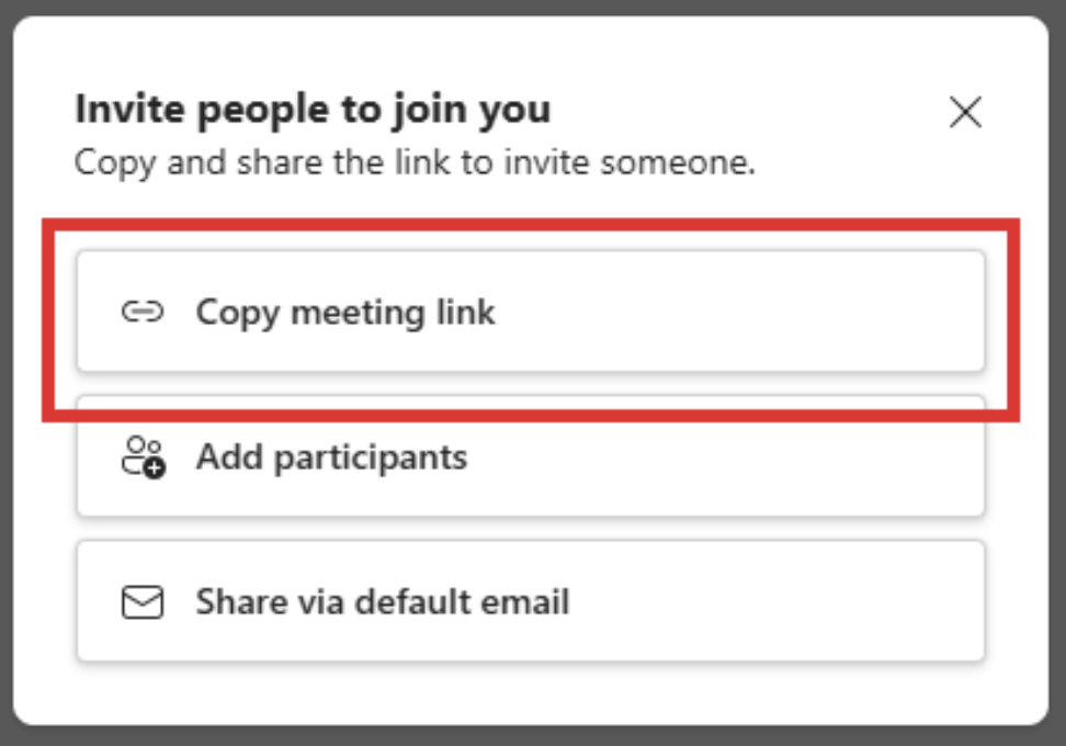 Copy Meeting Link