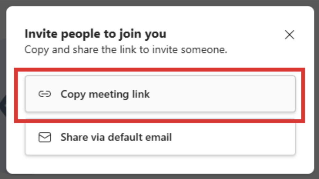 Copy Meeting Link