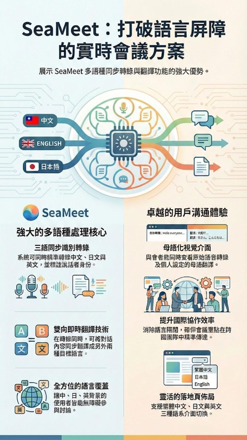 中文、日語、英語三語會議轉寫